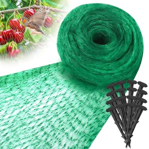 Siatka ochronna przeciw ptakom 8m x 20m + 16 szpilek do mocowania zielona LAR2415 CHOMIK