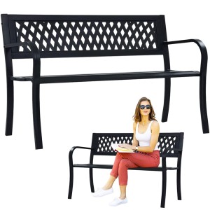 Ławka do ogrodu stalowa 125x53x77cm MEB2903 CHOMIK (gabaryt)