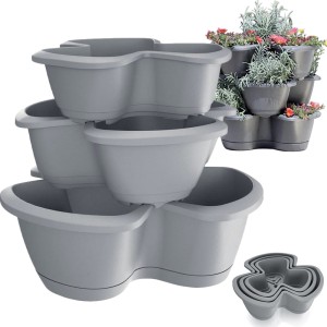 Doniczka RESPANA TRIO - szary kamienny DRET123S-405U Prosperplast