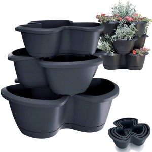 Doniczka RESPANA TRIO - antracytowy DRET123S-S433 Prosperplast