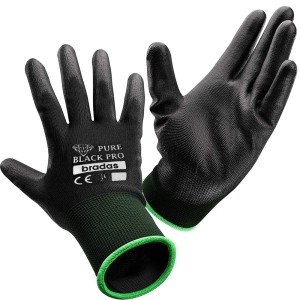 Rękawice ochronne PURE BLACK PRO poliuretan, rozmiar 8 BRADAS
