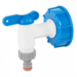 Zestaw IBC – nakrętka niebieska - S60x6 z kranikiem - 3/4` z wylotem 3/4 IBCS60-KP3434 BRADAS
