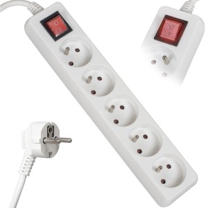 Przedłużacz 5 gniazd + wyłącznik 5m 10A IP20 LB0085-5 Libox