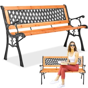 Ławka do ogrodu stalowa 122x56x74cm MEB2776 CHOMIK