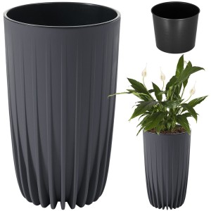 Donica wysoka MIRA 300 ECO recycled - antracyt LA985-82 Lamela