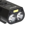 Światło rowerowe 750 lm 2x XML + COB + powerbank VA0045 Vayox 2 strumienie swiatla.jpg