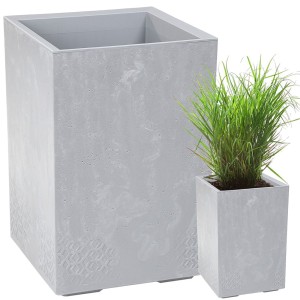 Kwietnik KARO 400x400x600 beton ECO recycled - jasny szary beton LA992-70 Lamela