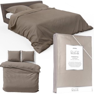POŚCIEL MAKOSATYNA BAW. TAUPE /220/ PURE Z BIZĄ DETEXPOL