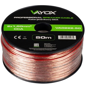 Kabel głośnikowy CCA 2x1,5mm 50m (LB0008-50) VA0222-50 Vayox