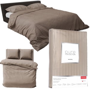POŚCIEL SATYNA BAW. TAUPE /160/ PURE DETEXPOL