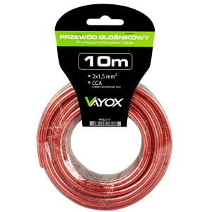 Kabel głośnikowy CCA 2x1,5mm 10m (LB0008-10) VA0222-10 Vayox