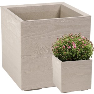 Kwietnik KARO 400x400x400 deska ECO coffee - latte LA891-85 LAMELA