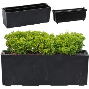 Kwietnik BEGONIA 190x560 ECO recycled - czarny beton LA556-71 Lamela