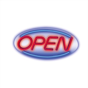 Neon PLEXI LED OPEN niebieski czerwony FPNE04X Forever Light