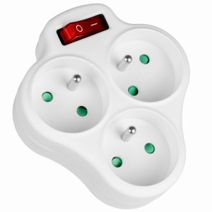 Rozgałęźnik sieciowy 3 gniazda z uziemieniem (A) i włącznikiem VA0277 VAYOX