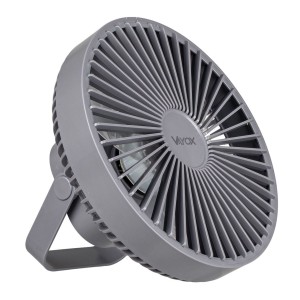 Wentylator biurkowy z akumulatorem i lampką 6xSMD szary VA0337G Vayox