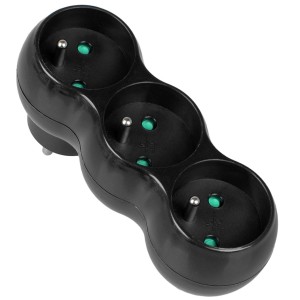 Rozgałęźnik sieciowy 3x 2P+0 3500W 230V czarny VA0132B VAYOX