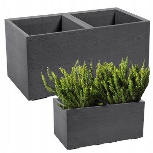 Kwietnik KARO 800x400x400 deska recycled - antracyt LA892-82 LAMELA