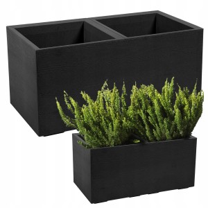 Kwietnik KARO 800x400x400 deska recycled - czarny LA892-04 LAMELA