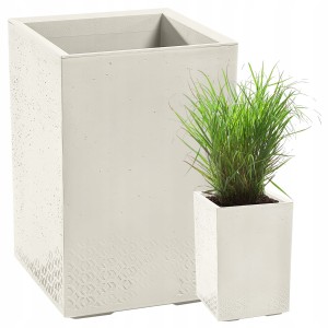 Kwietnik KARO 400x400x600 beton recycled - kremowy LA992-74 LAMELA