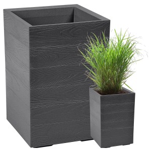 Kwietnik KARO 400x400x600 deska recycled - antracyt LA890-82 LAMELA