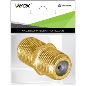 Złącze gniazdo "F" - gniazdo "F" (beczka) gold VA0220 Vayox (opak. 1szt) PAK.
