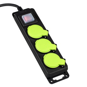 Przedłużacz ogrodowy/budowlany IP44 3 gn. włącznik  czarny 10m VA0376-10 Vayox