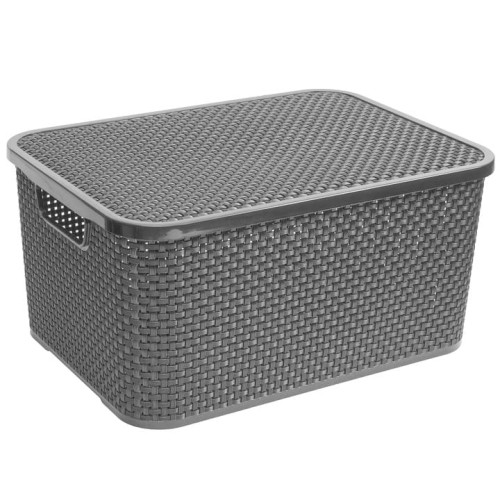 Kosz z pokrywą Rattan 7 l 1722 antracyt BranQ.jpg