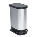 Kosz na śmieci z pedałem mono 50L PASO srebrny met. 1016110264 ROTHO.jpg