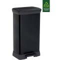 Kosz na śmieci metalizowany 50L z pedałem Curver czarny 187178 recykling.jpg