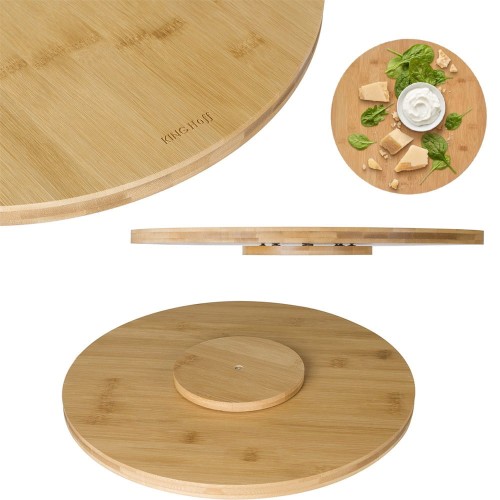 Deska obrotowa do pizzy bambus fi 35 cm KH-1566 KINGHOFF taca obrotowa.jpg