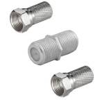 Łącznik kabla antenowego beczka + 2x wtyk F 7,0mm