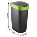 Kosz na śmieci 50L TWIST czarnyzielony ROTHO-2.jpg