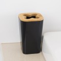 Kubek łazienkowy na szczoteczki z podstawą bambusową 7,2x7,2x12cm czarny Deco4Home-2.jpg