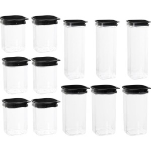 Duży zestaw pojemników na żywność - produkty sypkie 12szt