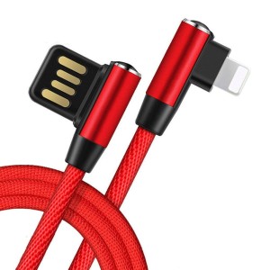 Kabel USB - lightning kątowy czerwony 1m LB0151 LIBOX