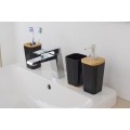 Kubek łazienkowy na szczoteczki z podstawą bambusową 7,2x7,2x12cm czarny Deco4Home-4.jpg