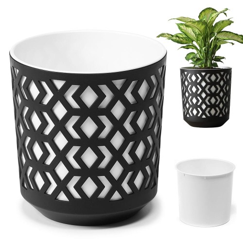 Doniczka AZTEK 140 - k_czarny + w_biały LA790-25 LAMELA_93.jpg