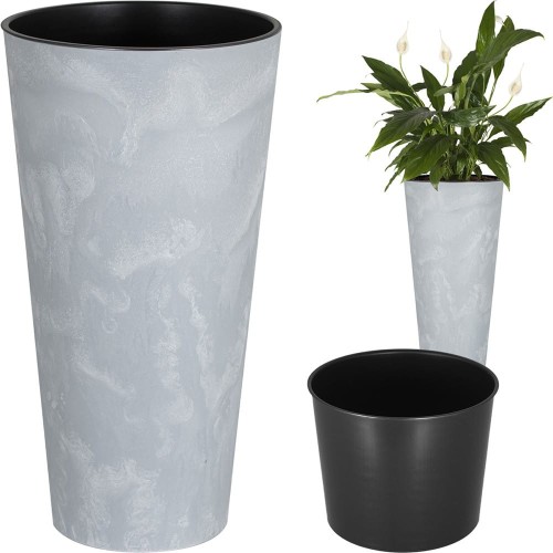 Doniczka Tubus slim Beton Effect - beton DTUS150E-422U Prosperplast (1).jpg